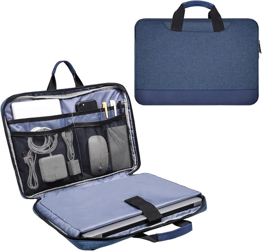 15.6 Inch Laptop Sleeve Bag, Waterproof Men Women TSA Case for Macbook Pro 16 M4 M3 M2 M1, Acer Aspire E15/Predator, Lenovo Ideapad 1 15.6, HP Envy/Victus 15.6, ASUS Dell 15 Case, Navy Blue