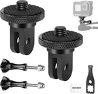 NEEWER Action Camera Tripod Mount Adapter with 1/4"-20 Screw Aluminum Alloy Accessories Compatible with Insta360 X5 X4 X3 GoPro Hero 13 12 DJI Osmo Action 5 Pro 4 3 AKASO APEMAN, GP-81