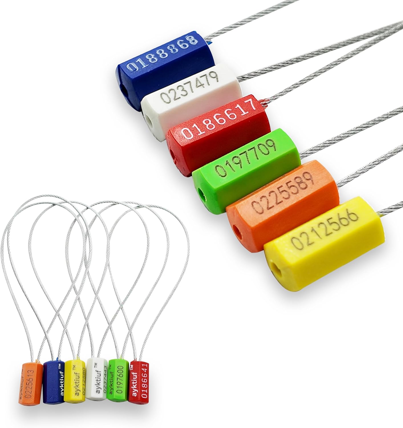 120 Pieces Security Cable Seals, Metal Number security tags for Truck, Trailers, Cargo, Containers, Vans, Oil Tank, Milk Vehicle (Red, 120 Pack)