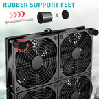 Wathai 120mm x 4 Router TV Box Fan 110v - 240v Big Airflow with Speed Control for DIY Gaming Consoles, Amplifiers, Xbox, Laptop Stand, Mining Machines Devices Cooling