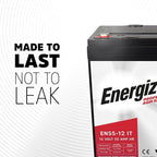 Energizer EN55-12IT, 12 Volt 55 Amp Hr, Long Lasting Sealed Lead Acid AGM Rechargeable Battery Ideal for Use in Electric Scooters, Wheelchairs, Emergency Lighting, Backup Power, and More