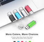 TOPESEL USB Flash Drive 5 Pack 64GB USB 2.0 Flash Drive Memory Stick USB Drive Jump Drive USB Storage Flash Drives Pen Drive Thumb Drives (5 Mixed Colors: Black Blue Green Red Silver)