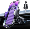 VANMASS Car Phone Holder Mount 2025 Upgraded [Patent Steel-Hook] Car Vent Phone Mount Clip Military-Grade Shockproof Cell Phone Car Mount Handsfree Truck Stand Vent Cradle for iPhone 16 Android,Purple