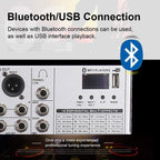 G-MARK GMX1200 DJ Mixer 12 Channel Professional Audio Mixer USB Mixing Console Music Studio 8 Mono 4 Stereo 7 Band EQ 16 Effect Podcast Streaming Audio Interface