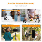 K&F Concept Flexible Tripod, Magnetic Flexible Phone Stand with Wireless Remote, Mini Vlogging Tripod for Magsafe iPhone 16 Pro Max/15/14/13/12 All Phones and Actions Camera.