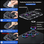 WSKEN for Samsung Galaxy S25 Ultra Camera Lens Protector - Ultra Thin Case Friendly, 9H Shatterproof Tempered Glass with Aluminum Metal Circle Camera Screen Protector Cover Accessories, Colorful