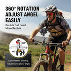 Aluminum Alloy Camera Mounts Clamp Mount Bicycle Handlebar Adapter Mount with Dual 360°Rotatable Ball Head with Adapter Phone Clip Compatible with Hero Insta360 and Other Action Cameras