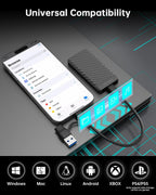 2TB Portable SSD, Up to 2000MB/s, USB 3.2 Gen 2x2 External Solid State Drive, Dual USB-C&A, Compatible with iPhone 15/16/17, Android, Mac, Laptops, Tablets, Smart TVs, Cameras, Game Consoles