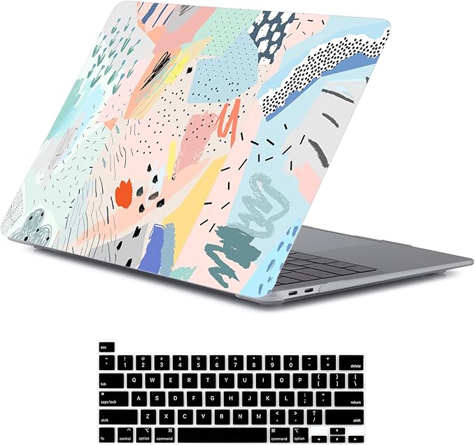 LanBaiLan Compatible for MacBook Pro 13 inch with Touch Bar 2022 2020 2019 2018 2017 2016 M1 M2 Chip A2338 A2289 A2251 A2159 A1989 A1706 A1708, Laptop Hardshell Case & Keyboard Cover, Graffiti