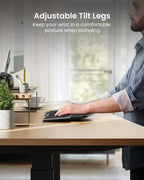 ProtoArc Ergonomic Keyboard Mouse, EKM01 Plus Full Size Wireless Bluetooth Ergo Keyboard Mouse Combo, Cushioned Palm Rest, Split Design, Rechargeable, Compatible for Windows, Mac OS - Gray and Black