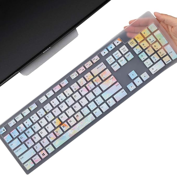 Keyboard Cover Skin for Dell KM636 KB216 KB216t KB216d KB216p Wired & Wireless Keyboard, Dell Optiplex 5250 3050 3240 5460 7450 7050, Dell Inspiron Desktop 24" 27" 5400 5490 7700 7790 3475 3670 3477