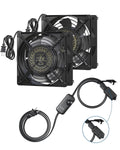 DEWENWILS 120V AC Muffin Fan, 120mm×38mm Exhaust Fan, Waterproof Case Cooling Fan with Speed Control, UL-Certified for DIY Cooling Exhaust Ventilation Needs, Flame-Resistant, 2 Pack