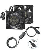 DEWENWILS 120V AC Muffin Fan, 120mm×38mm Exhaust Fan, Waterproof Case Cooling Fan with Speed Control, UL-Certified for DIY Cooling Exhaust Ventilation Needs, Flame-Resistant, 2 Pack