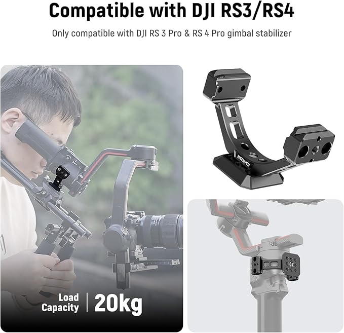 NEEWER Mount Adapter for RS3 Pro & RS4 Pro, Arca Type Quick Release Plate with NATO Rail Compatible with SmallRig Shoulder Rig V Mount Battery DJI RS 3 PRO RS 4 PRO Gimbal Stabilizer, GA030P