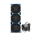 120mmx3 360mm Adjustable Computer PC Vent Fans 3-12V Speed Controller for Chicken Coop Rack Space Window Wall Cabinet Server Mining Rig Exhaust Cooling