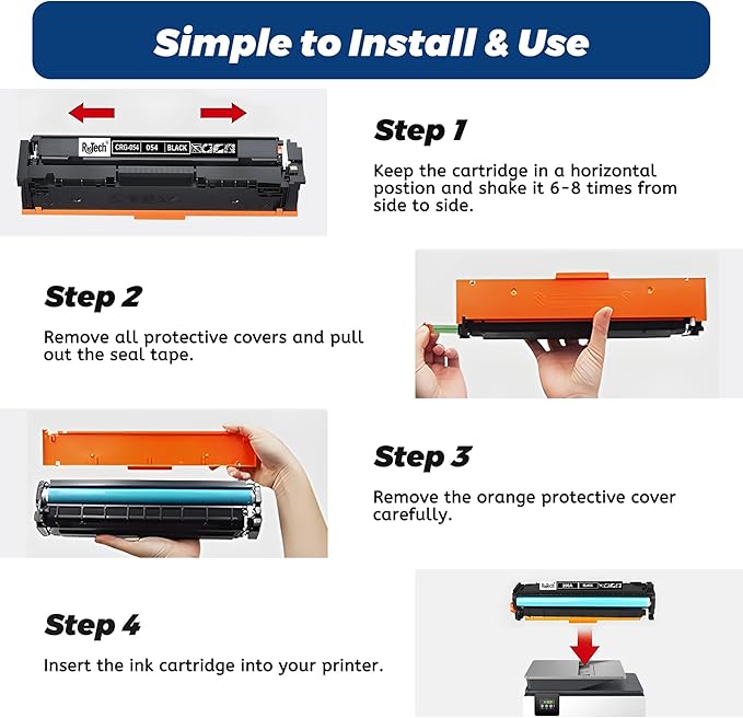 054 MF642cdw Toner Cartridge,Replacement for Canon 054H CRG-054 for Color imageCLASS MF644Cdw MF642Cdw LBP622Cdw MF641Cw Printer,No Fading,No Streak,Black Cyan Yellow Magenta 4 Pack