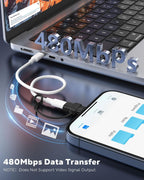 MoKo Lightning Female to USB C Male Adapter 2Pack, USB-C Lightning Adapter for iPhone Air 17 16 15 Pro Max Plus, iPad Pro/Air, Galaxy, iPhone to USB C Adapter for Data Sync, NOT for Audio/OTG, Black