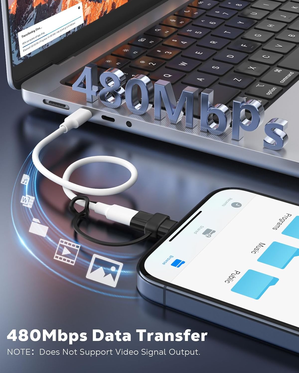 MoKo Lightning Female to USB C Male Adapter 2Pack, USB-C Lightning Adapter for iPhone Air 17 16 15 Pro Max Plus, iPad Pro/Air, Galaxy, iPhone to USB C Adapter for Data Sync, NOT for Audio/OTG, Black