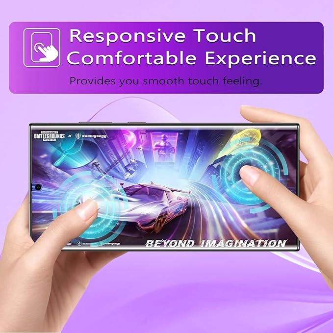 [2+2 Pack] Lesakit Anti-Blue Light Privacy Screen Protector for Samsung Galaxy S22 Ultra 6.8 inch with 2 Pack Camera Lens Protector, [Support Fingerprint ID] Anti Spy TPU Flexible Screen Protector-