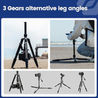 Fotopro 59" Carbon Fiber Travel Tripod, Compact Video Tripods with Fluid Head, Detachable Monopod with Quick Release Plate and Bag, Camera Tripod Load up to 8KG/17.63lbs, Green