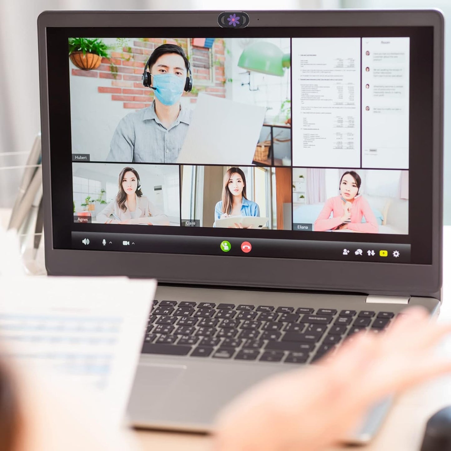 Laptop Camera Cover Slide Webcam Cover for Privacy Fits for Mini PC, PC, Surface, Tablet, Desktop Computer, Smart Phone - 3 Packs, Flower