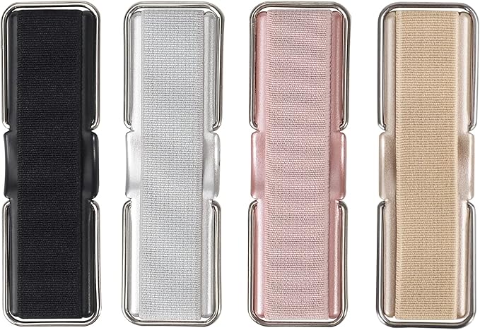 Phone Strap, CISID 4 Pcs Phone Grip with Stand Phone Strap Holder for Hand Finger Kickstand Suitable for iPhone Samsung and Most Smartphones(Black,Silver,Rose Gold,Gold 4PCS)