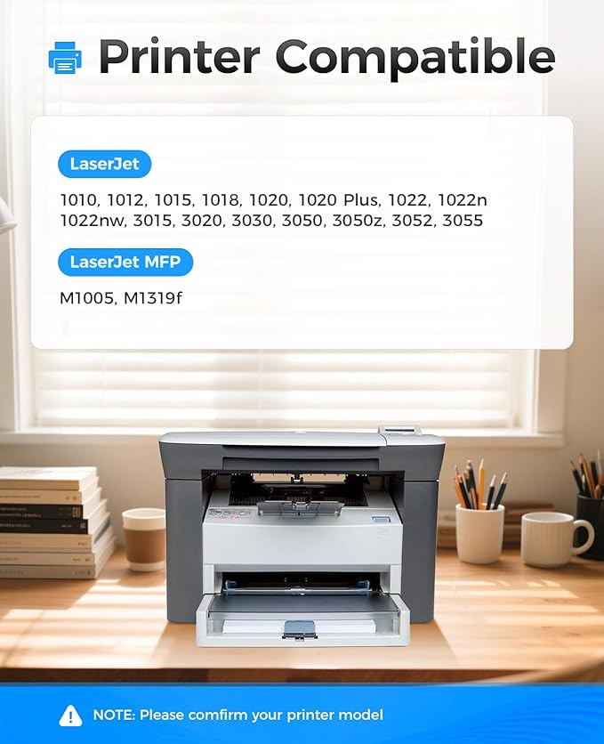 12A Black Toner Cartridge 2-Pack Replacement for HP 12A Q2612A Compatible with Laserjet MFP M1005 M1319f 1010 1012 1015 1018 1020 Plus 1022 1022n 1022nw 3015 3020 3030 3050z 3050 3052 3055 Printer