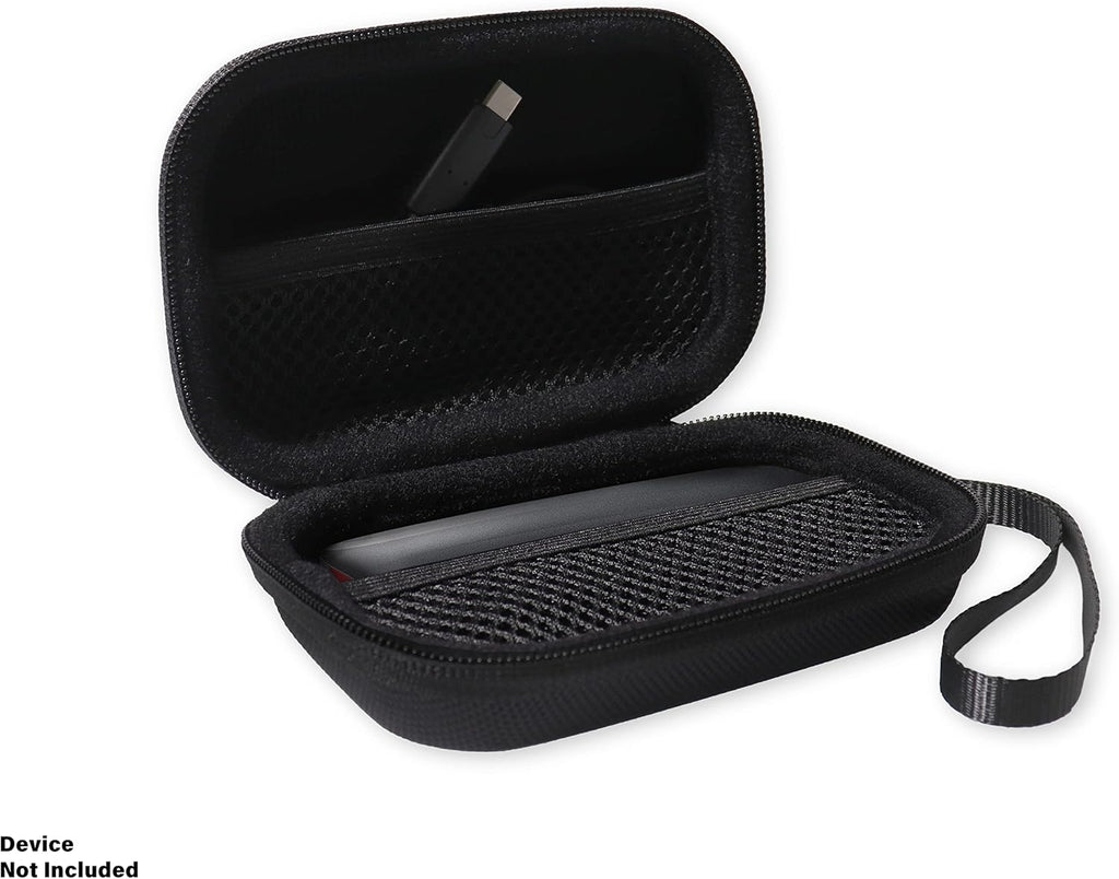 InGo Portable SSD Case - Compatible with SanDisk 1TB Extreme & Samsung X5 - Thunderbolt 3 - Carabiner, Mesh Pocket, Elastic Strap