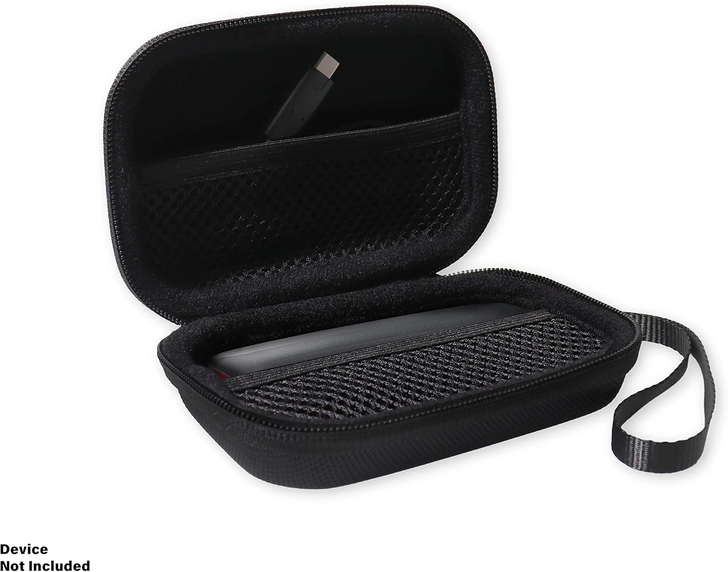 InGo Portable SSD Case - Compatible with SanDisk 1TB Extreme & Samsung X5 - Thunderbolt 3 - Carabiner, Mesh Pocket, Elastic Strap