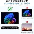 Omnpak Case for Microsoft Surface Pro 12" 2025, Lightweight Protective, Multiple Angle Viewing, Stylus Holder, Compatible with Type Cover Keyboard