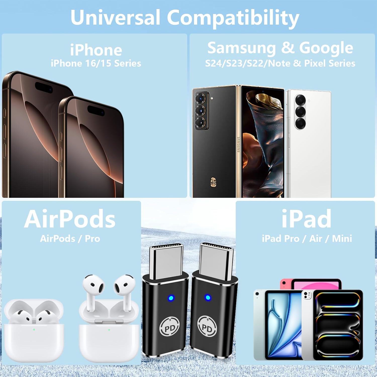 【Apple MFi Certified】Lightning to USB-C Adapter, Stuffcool 4Pack Lightning Female to Type-C Male Digital Converter Type-C Fast Charge Connector for iPhone 17/17 Air/17 Pro/17 Pro Max/16/16 Pro/15/iPad