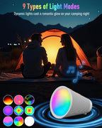 Portable Bluetooth Speaker Wireless with 9 Color Lights, 20H Playtime, Stereo Pairing, Deep Bass, IPX6 Waterproof, Bluetooth 5.3, Small Speaker for Home, Party, Outdoor, Camping, Beach, Gift