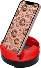 GoDonut – Phone Stand 360 Swivel – Cell Phone Holder + iPad Stand Desk Organizer - Compatible with Tablet, iPhone, Kindle & Most Smartphones – Red