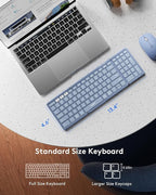 Foldable Keyboard and Mouse, Samsers Folding Bluetooth Keyboard Combo, 2.4G + BT5.0 x 2, Full-Size Portable Travel Keyboard & Rechargeable Wireless Mouse for Windows Android iOS Mac OS, Blue
