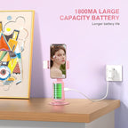 Auto Face Tracking Tripod 360° Rotating Cell Phone Photo and Video Kits Stand, No App, Phone Camera Stand with Remote and Gesture Control for Live Recording Tiktok Pink1