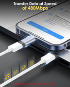 MoKo 4 Pack Lightning Female to USB C Male Adapter, iPhone to USB C Adapter for iPhone 15/16 Pro/16 Pro Max/16 Plus, Galaxy S24, iPad Air/Pro, for Charging/Data Transfer, NOT for Audio/OTG, Gray