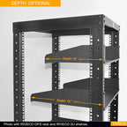 RIVECO 2 PCS 2U Rack Shelves 14 Inch Depth, Rack Mount Vented Cantilevers for Server 19" Server Racks & Network Cabinets Black