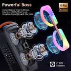 JYX Bluetooth Speaker with 2 Dual 60W 6.5" Subwoofer, PA System with 2 Wireless Mics, TWS Stereo Sound, Deep Bass & Recording for Party, 400W Peak Power Karaoke Machine