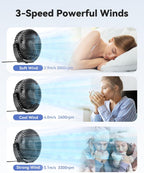 USB Desk Fan, 5 Inch Mini Portable, 3 Speeds Strong Airflow Personal Desktop, Detachable Cooling Fan 360° Rotation Quiet Small Fan for Desk Home Office Travel Car, Black, 5ft Cable
