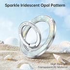 Syncwire Magnetic Phone Grip for MagSafe, Colorful Shell Magnetic Phone Ring Holder, 360° Rotation Floating Effect Cell Phone Ring Stand MagSafe Ring for iPhone 16 Pro Max 15 14 13 &All- Pearly Luster