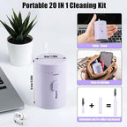 Laptop Phone Screen Cleaner Kit, Computer Keyboard Brush Cleaning Spray for iPhone AirPods Macbook iPad, 20-in-1 Electronic Device Clean Tool For Camera PC Monitor Earbud TV Tablet Car Screens- Purple