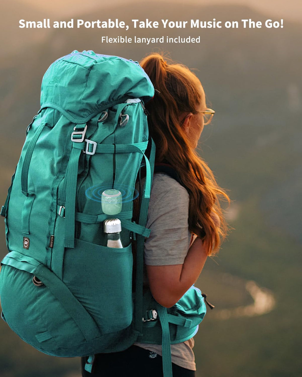 Waterproof Speaker, Small Bluetooth Speaker with Stereo Sound and Robust Bass, Mini Speakers with Hands-Free Call, IPX7 Waterproof, Portable Speakers for Shower, Indoor & Outdoor, Gift for Men, Women