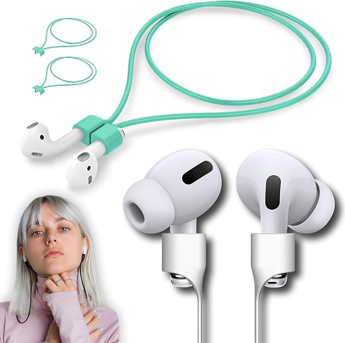 Ultra Strong Magnetic Airpod Pro Strap Anti-Lost Cord Sports Lanyard Compatible with Airpods 3rd 2nd Generation Pro 3 2 1 (3 Mint)