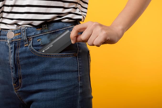 Timetec 1TB Portable External SSD USB3.2 Gen2 Type C Up to 550MB/s Ultra-Light Aluminum Mini External Solid State Drive with USB C to A Cable/USB A to C Adapter for Desktops/Laptop/Mac/Mobile - Black