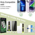 (2-Pack Anti-Spy Privacy Screen Protector for iPhone 13 Pro Max/14 Plus(6.7-Inch),9H Tempered Glass,Full Coverage,Anti-Fingerprint,Auto Dust Removal,Bubble-Free,Easy Installation