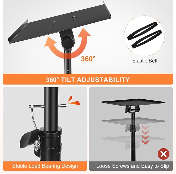 Projector Stand,Projector Laptop Stand Tripod Laptop Tripod Stand Height 24.4" To 46" Laptop Floor Stand For Dj Equipment, Outdoor Movies, Office, Home, Stage Or Studio (Black)