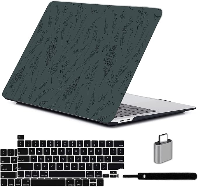 LanBaiLan Compatible for MacBook Pro 13 inch with Touch Bar 2022 2021 2020 2019 2018 2017 2016 Release M1 M2 A2338 A2289 A2251 A2159 A1989 A1706 A1708, Laptop Hardshell Case & Keyboard Cover, Grass