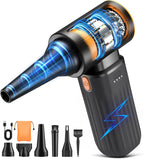 Compressed Air Duster, 260000RPM Cordless Electric Air Blower with Brushless Motor, 3-Speed Adjustable & Rechargeable – Powerful Dust Cleaner for Keyboard, Computer, Car, Outdoor, Air Bed