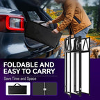 Portable DJ Booth T able,Foldable DJ Table Stand Portable with White & Black Scrim,Adjustable DJ Facade Booth Station Metal Frame D J Table with Cable Hole for Private Events, Clubs, Bars (50*25 XL)