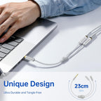 SYNCWIRE Headphone Splitter, Nylon-Braided 3.5mm Extension Cable Audio Stereo Y Splitter (Hi-Fi Sound), 3.5mm Male to 2 Ports 3.5mm Female Headset Splitter for Apple, Samsung & More (No Mic) - Silver